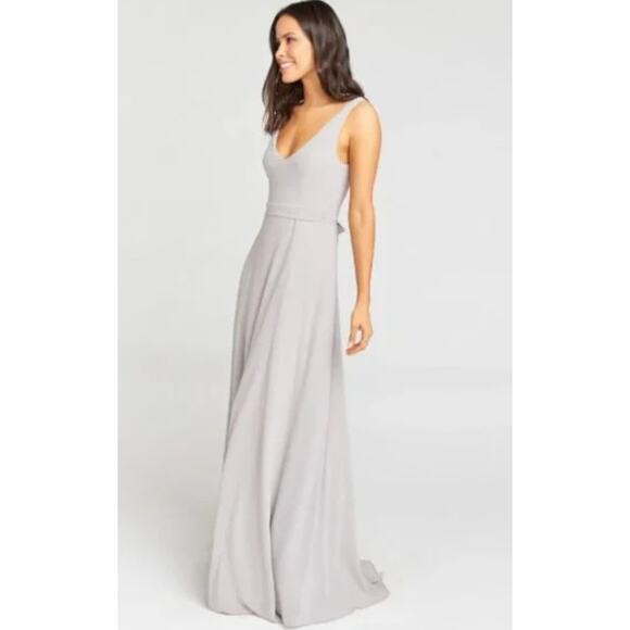 Show Me Your MuMu The Jenn Convertible Maxi Dress In Dove Grey Chiffon sz M - Picture 3 of 5